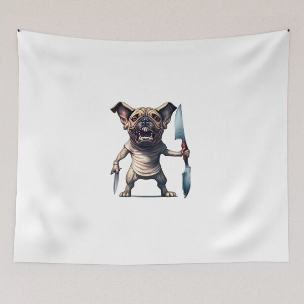Item preview, Dog with knife designed and sold by Mebbotai.