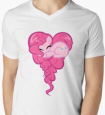 Herz von Pinkie Pie T-Shirt mit V-Ausschnitt für Männer