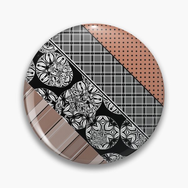 Item preview, black and white with brown patches patchwork designed and sold by fuzzyfox.