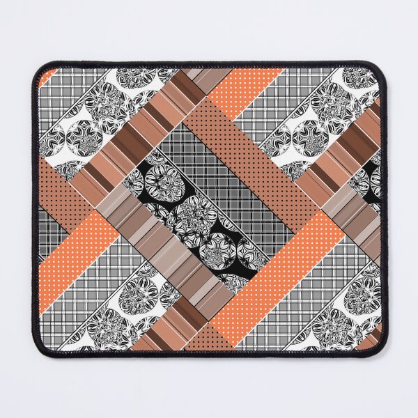 Item preview, black and white with brown patches patchwork designed and sold by fuzzyfox.