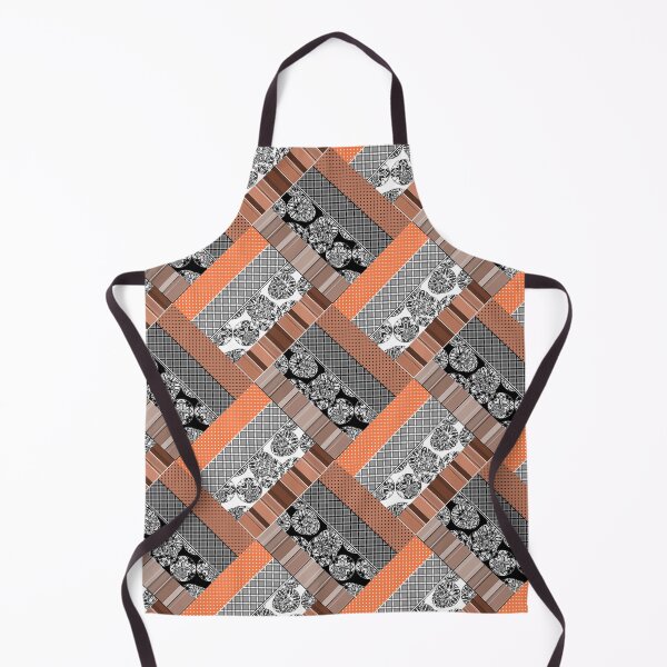 Item preview, black and white with brown patches patchwork designed and sold by fuzzyfox.