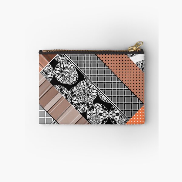 Item preview, black and white with brown patches patchwork designed and sold by fuzzyfox.