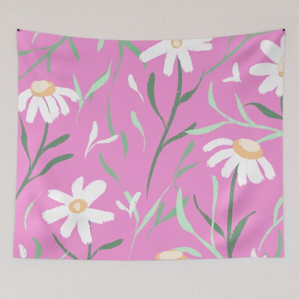 Item preview, Girly pink daisy field designed and sold by pinkyfish1010.