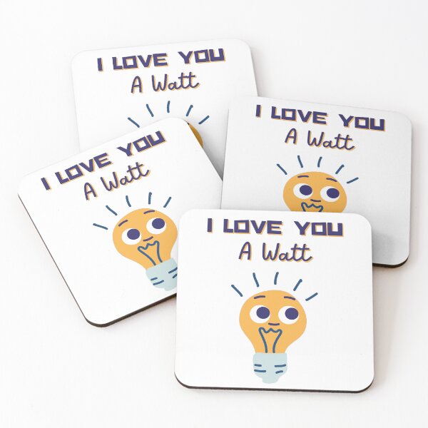 Item preview, I Love You A Watt Valentine's Day Pun designed and sold by Pun Intended.