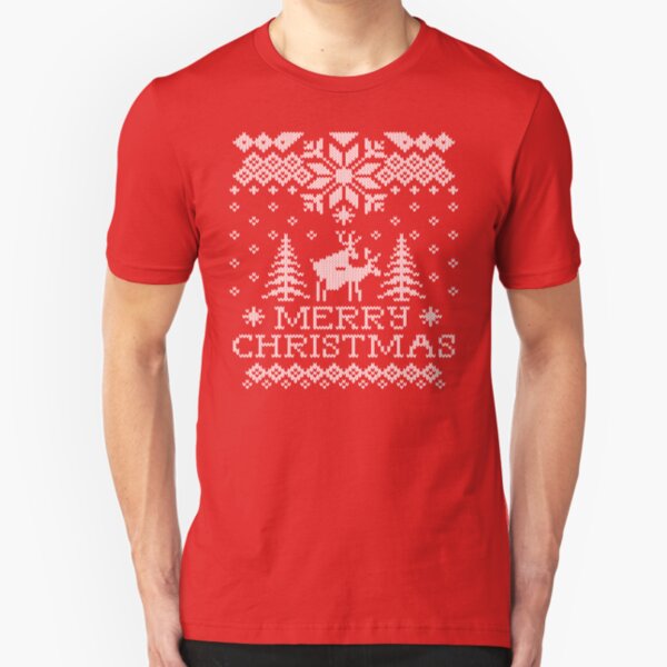 Ugly Sweater - Reindeer Humping Slim Fit T-Shirt