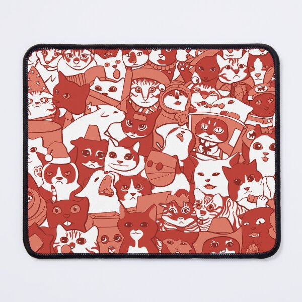 Item preview, Cat Doodle Collage - Poppy Wash designed and sold by SavvytabbyArt.