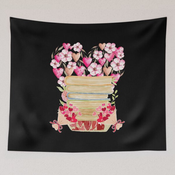Item preview, Watercolor Love  Flowers and Stack of Books-The Sweetest Valentine's Day Gift: designed and sold by Katedesignz.