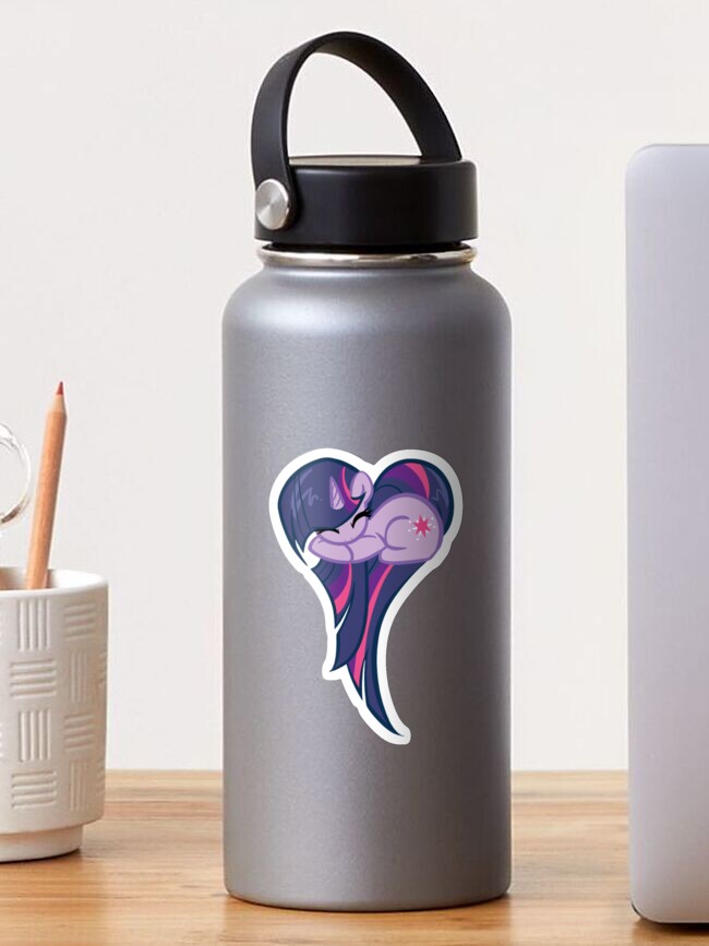 Pink Hearts Girls Pony Aluminum Water Bottle