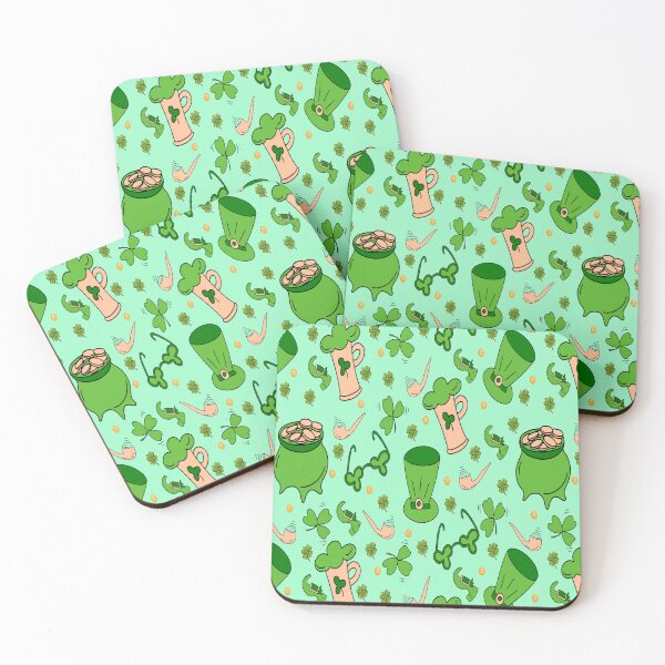 Item preview, Happy St Patrick´s day, Illustration with shamrocks, beer and other symbolic elements of St. Patrick's Day in green tones. designed and sold by Malogue.
