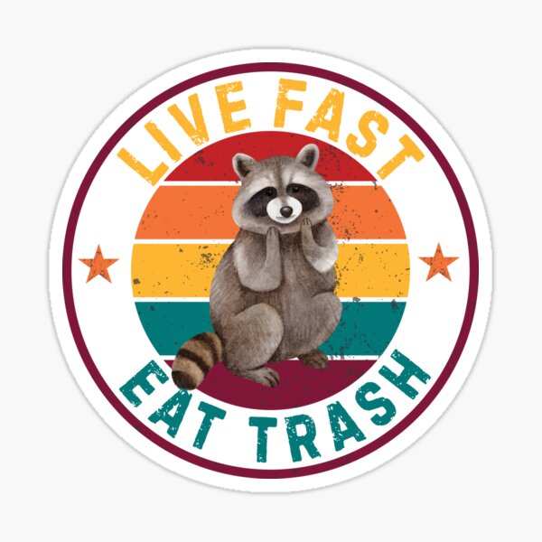 Live fast, eat trash raccoon trash panda sticker – Big Moods