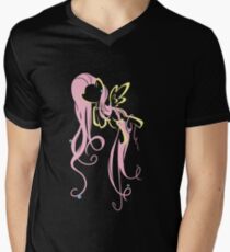 Camiseta para hombre de cuello en v Flutter florido