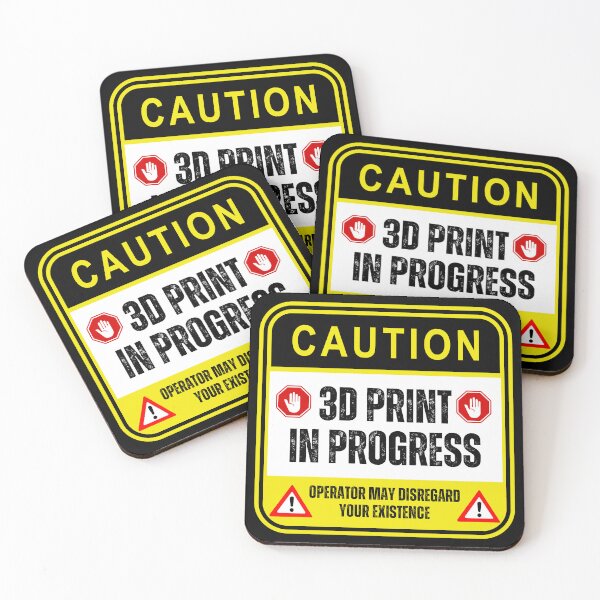 Item preview, Caution: 3D Print In Progress designed and sold by BadAttitudeTees.