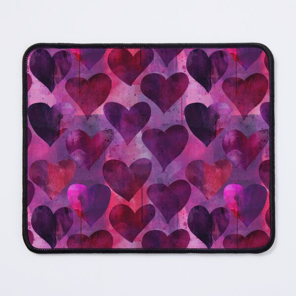 Item preview, watercolor hearts in deep purple and red designed and sold by KariSmithDes.