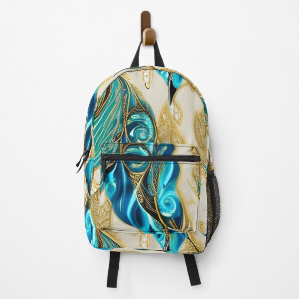 Item preview, Abstract turquoise and electric blue leaves designed and sold by FGCART.