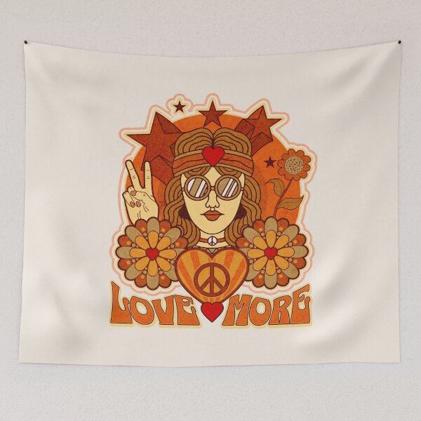 Item preview, Love More Hippie Retro Peace Flower Child designed and sold by PUFFYP.