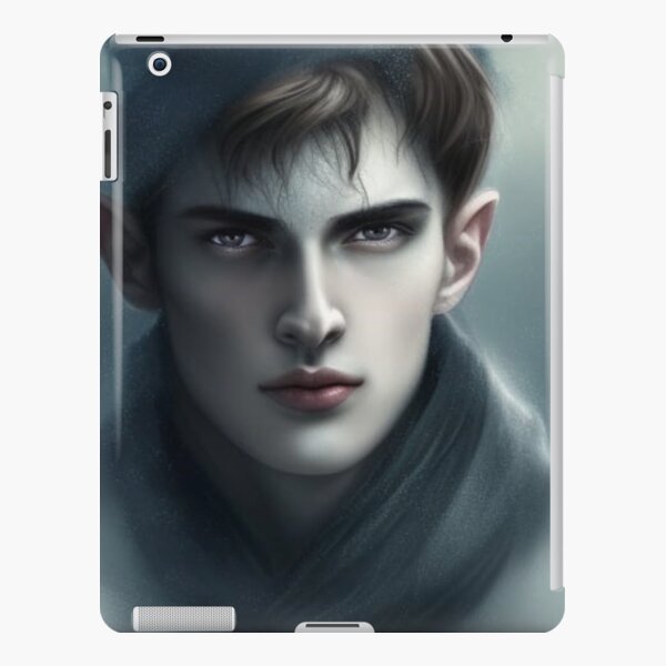 A man of average height, thin and dry, with a long and thin face, with pale cheeks and small black eyes, with narrow lips and a cold look.  - Artificial intelligence art iPad Snap Case