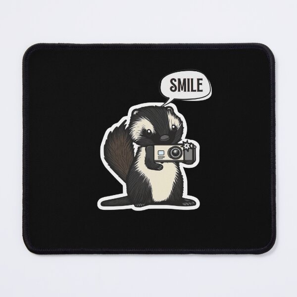 Item preview, Skunk Say Smile Funny Cute Photographer Holding Camera designed and sold by InkMeister.