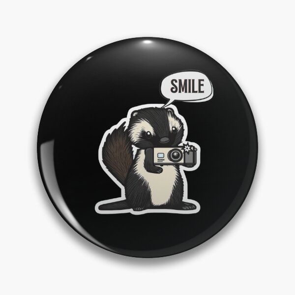 Item preview, Skunk Say Smile Funny Cute Photographer Holding Camera designed and sold by InkMeister.