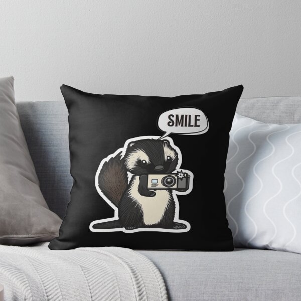 Item preview, Skunk Say Smile Funny Cute Photographer Holding Camera designed and sold by InkMeister.