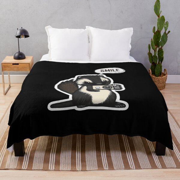 Item preview, Skunk Say Smile Funny Cute Photographer Holding Camera designed and sold by InkMeister.