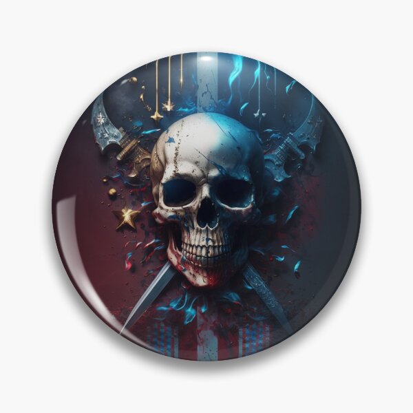 Item preview, American Flag Skull Art with Knives designed and sold by Jades-Corner.