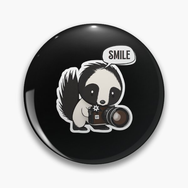 Item preview, Skunk Say Smile Funny Cute Photographer Holding Camera designed and sold by InkMeister.