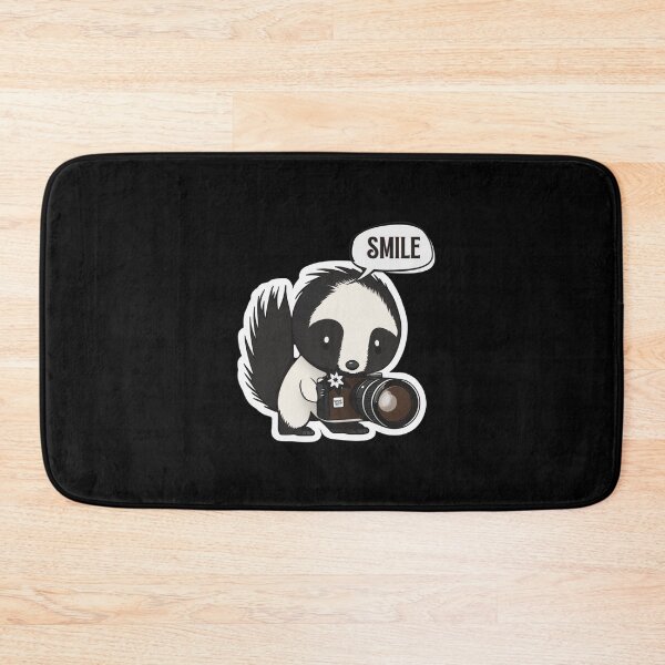 Item preview, Skunk Say Smile Funny Cute Photographer Holding Camera designed and sold by InkMeister.