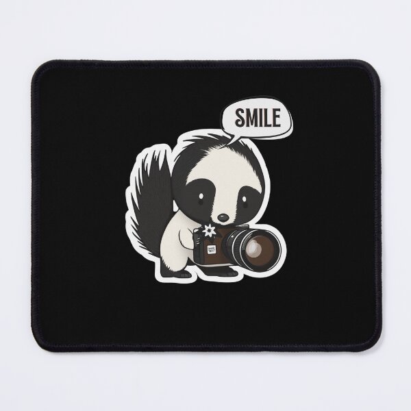 Item preview, Skunk Say Smile Funny Cute Photographer Holding Camera designed and sold by InkMeister.