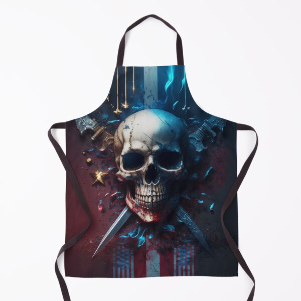 Item preview, American Flag Skull Art with Knives designed and sold by Jades-Corner.