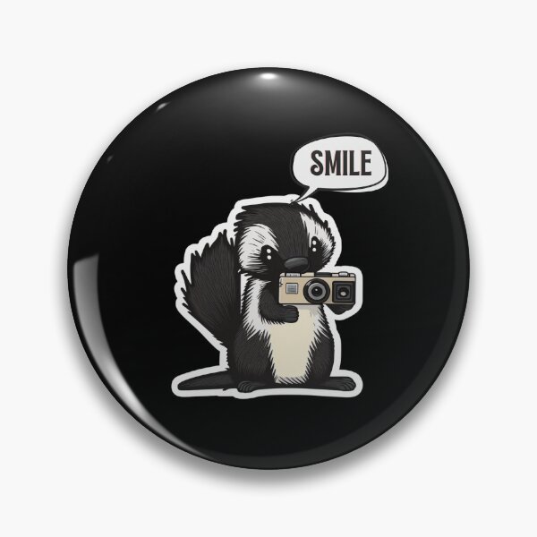 Item preview, Skunk Say Smile Funny Cute Photographer Holding Camera designed and sold by InkMeister.