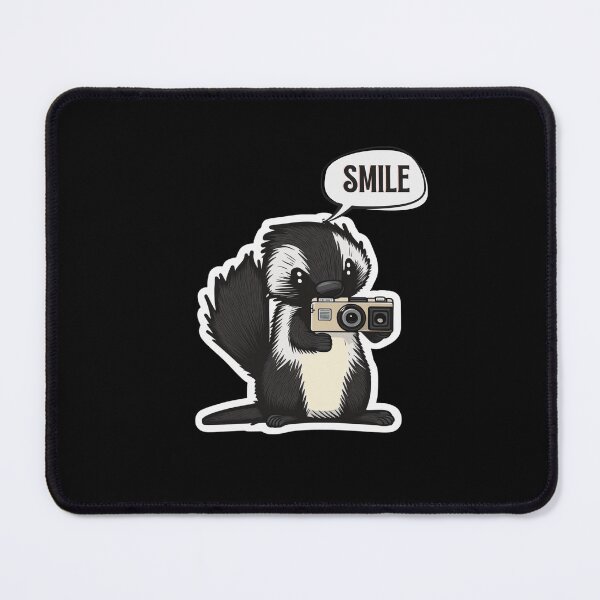 Item preview, Skunk Say Smile Funny Cute Photographer Holding Camera designed and sold by InkMeister.