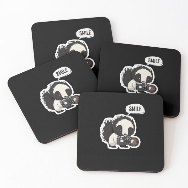 Item preview, Skunk Say Smile Funny Cute Photographer Holding Camera designed and sold by InkMeister.