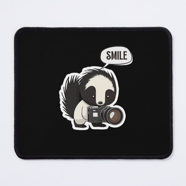 Item preview, Skunk Say Smile Funny Cute Photographer Holding Camera designed and sold by InkMeister.