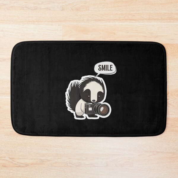 Item preview, Skunk Say Smile Funny Cute Photographer Holding Camera designed and sold by InkMeister.