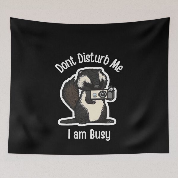 Item preview, Dont Disturb Me I am Busy Skunk Funny Cute Photographer Holding Camera designed and sold by InkMeister.
