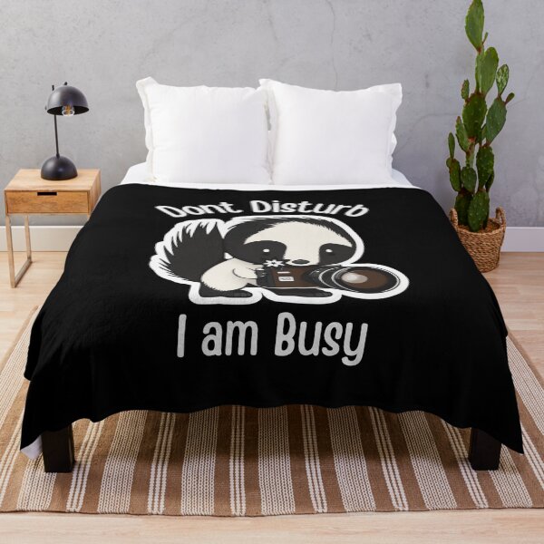 Item preview, Dont Disturb Me I am Busy Skunk Funny Cute Photographer Holding Camera designed and sold by InkMeister.