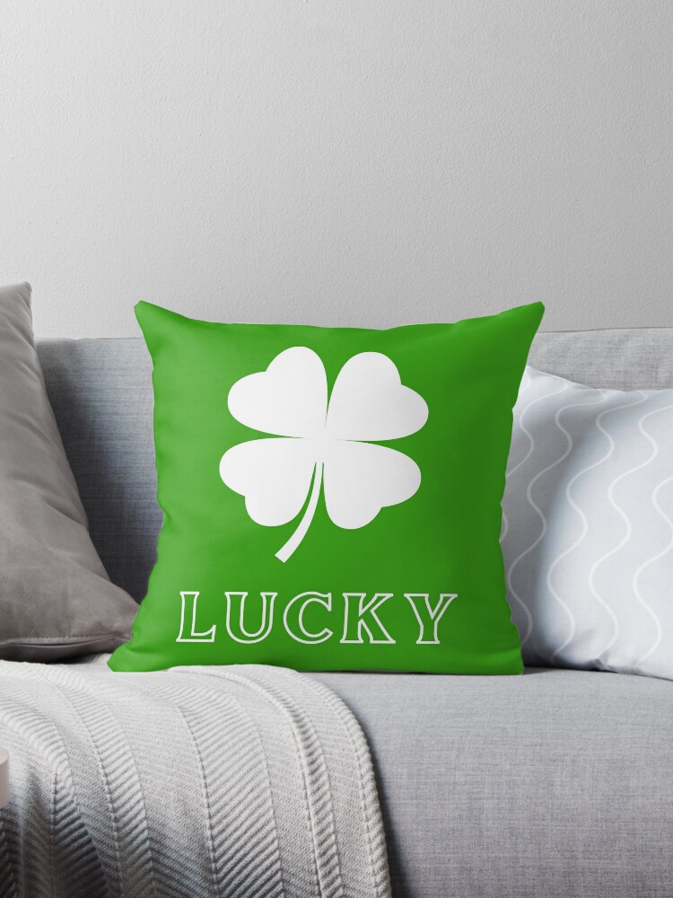 St Patricks Day Pillow, Four Leaf Clover Pillow