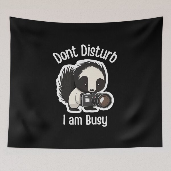 Item preview, Dont Disturb Me I am Busy Skunk Funny Cute Photographer Holding Camera designed and sold by InkMeister.