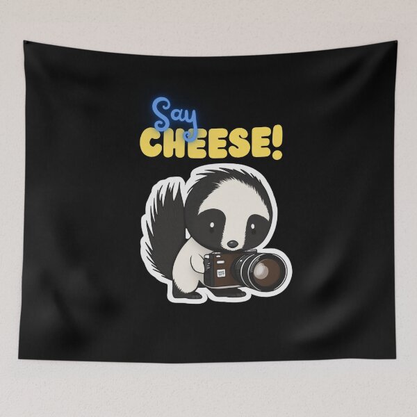 Item preview, Say Cheese Skunk Funny Cute Photographer Holding Camera designed and sold by InkMeister.