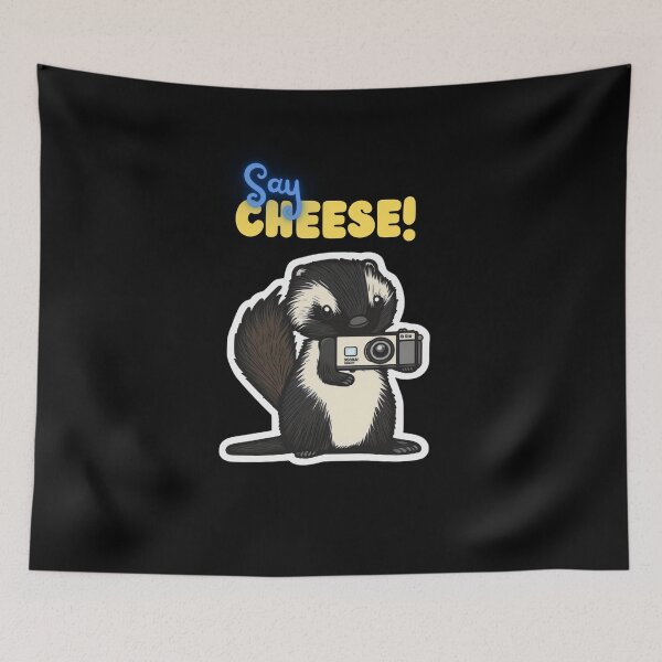 Item preview, Say Cheese Skunk Funny Cute Photographer Holding Camera designed and sold by InkMeister.
