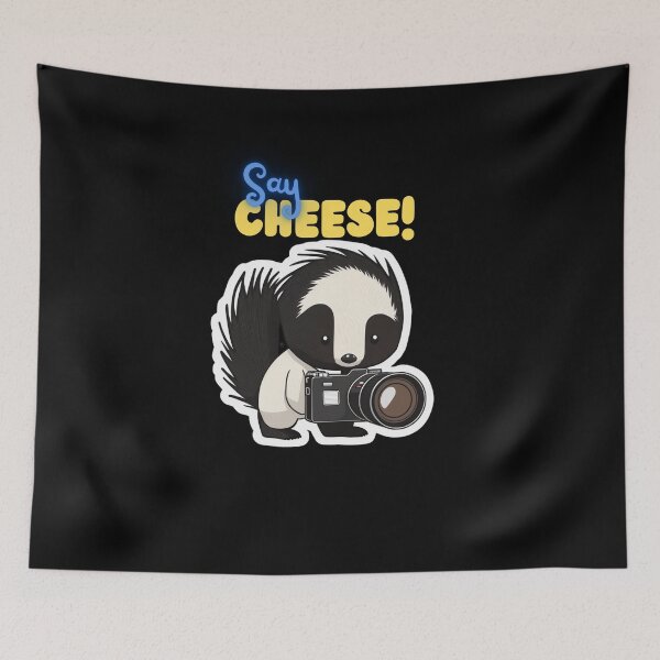 Item preview, Say Cheese Skunk Funny Cute Photographer Holding Camera designed and sold by InkMeister.