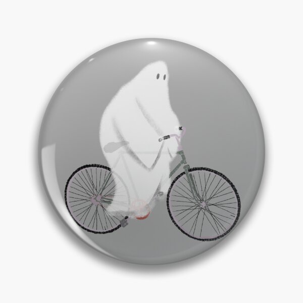 Item preview, Boocycle: Ghost ride the whip - cute ghost riding a vintage bicycle illustration designed and sold by Theokotos.