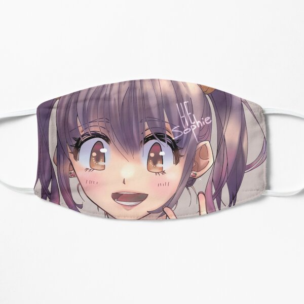 Girl with purple hair Flat Mask
