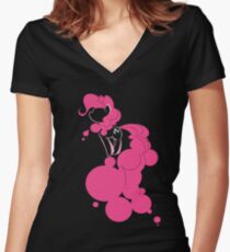 Bubbly Pink Women's Fitted V-Neck T-Shirt
