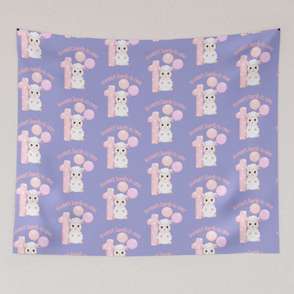 Item preview, sweet lamb is one design for toddlers and one year old birthday with cute lamb for 1st Year Old Birthdays.  designed and sold by tranquilbeach.