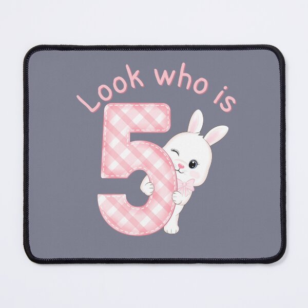 Item preview, Look who is five design for toddlers and five year old birthday with cute bunny for 5th Year Old Birthdays.  designed and sold by tranquilbeach.