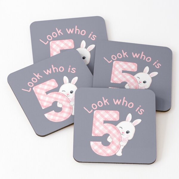 Item preview, Look who is five design for toddlers and five year old birthday with cute bunny for 5th Year Old Birthdays.  designed and sold by tranquilbeach.