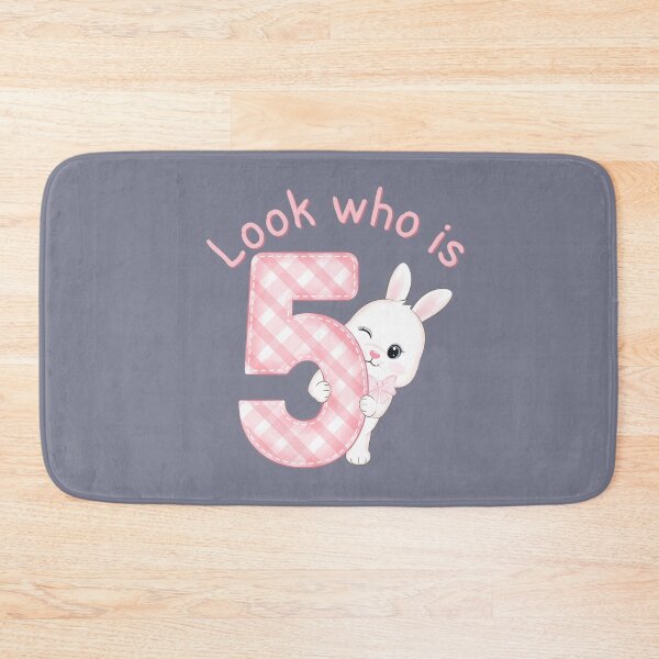Item preview, Look who is five design for toddlers and five year old birthday with cute bunny for 5th Year Old Birthdays.  designed and sold by tranquilbeach.