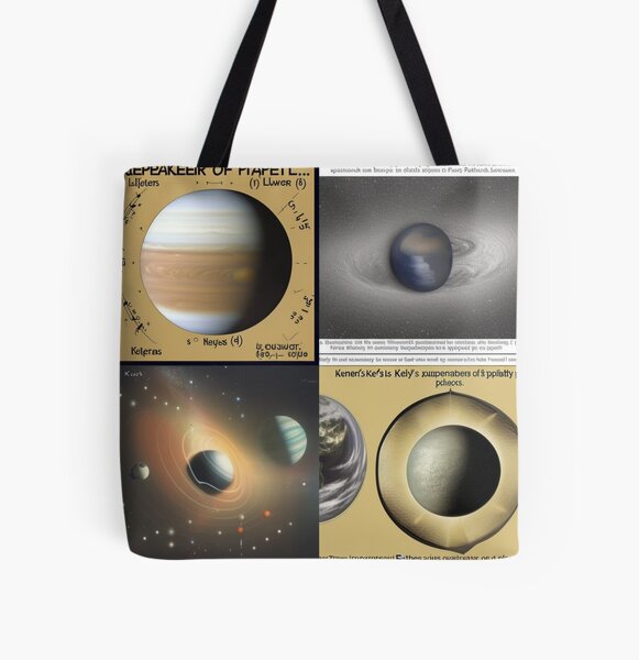 Keplers laws of planetary motion - Artificial intelligence art All Over Print Tote Bag