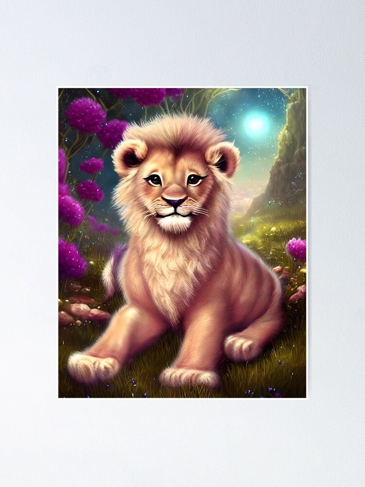 White Lion Cub,baby shower by mail, home decor, Fantasy Creatures